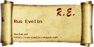Rus Evelin névjegykártya
